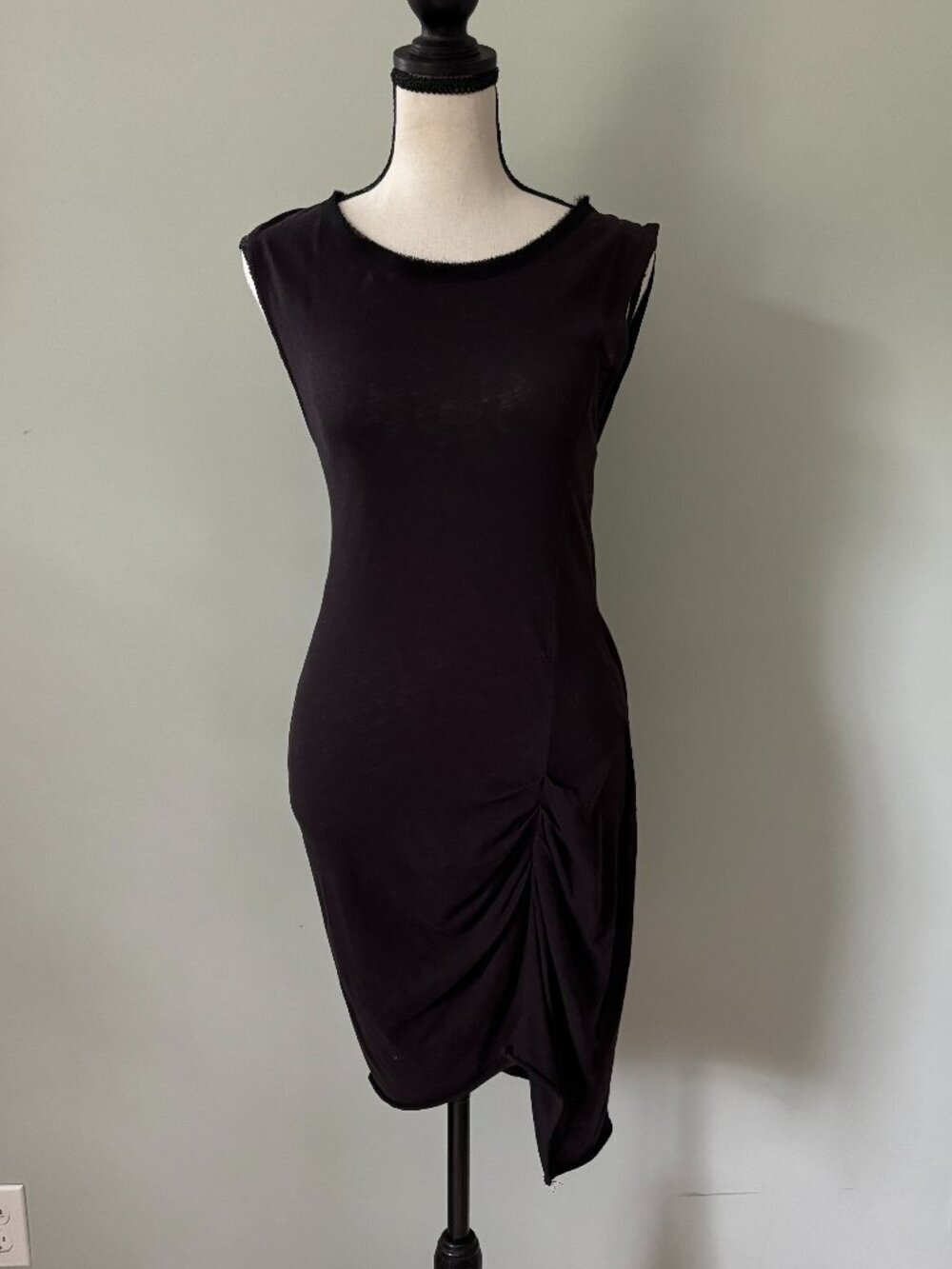 rag & bone/JEAN Asymmetric Ruched Hem Knit Sheath Dress XS Like New